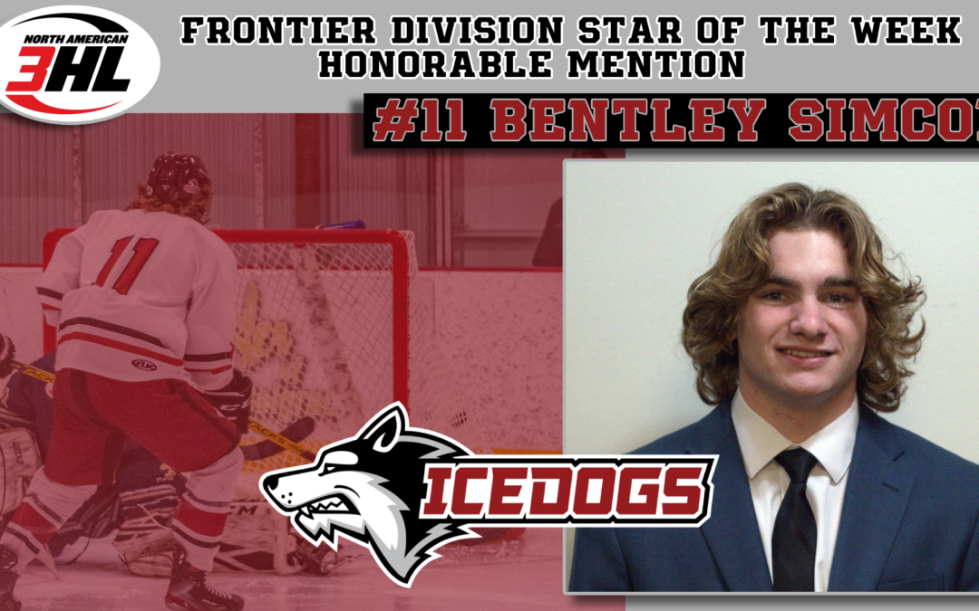 Simcox announced as the NA3HL Frontier Division Star of the Week Honorable Mention
